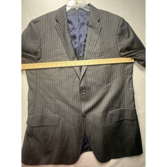 Vitale Barberis Canonico Super 120s Wool Blazer Jacket Men's Sz 60R Gray Stripe - Picture 8 of 10